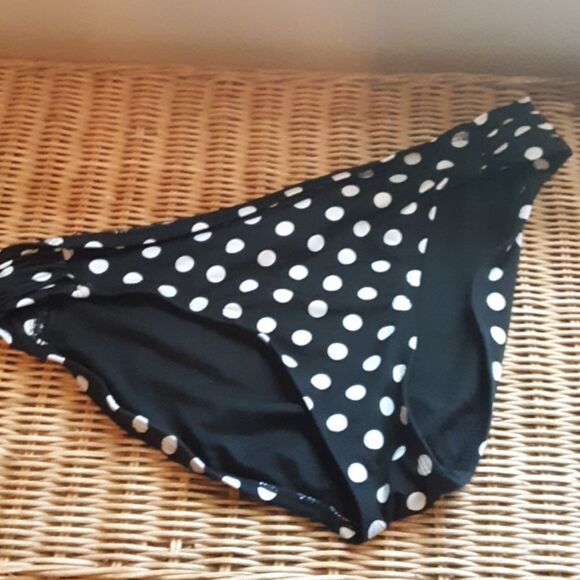APT.9 BLACK & WHOTE POLKA DOT SWIMSUIT BOTTOMS M - Picture 1 of 3